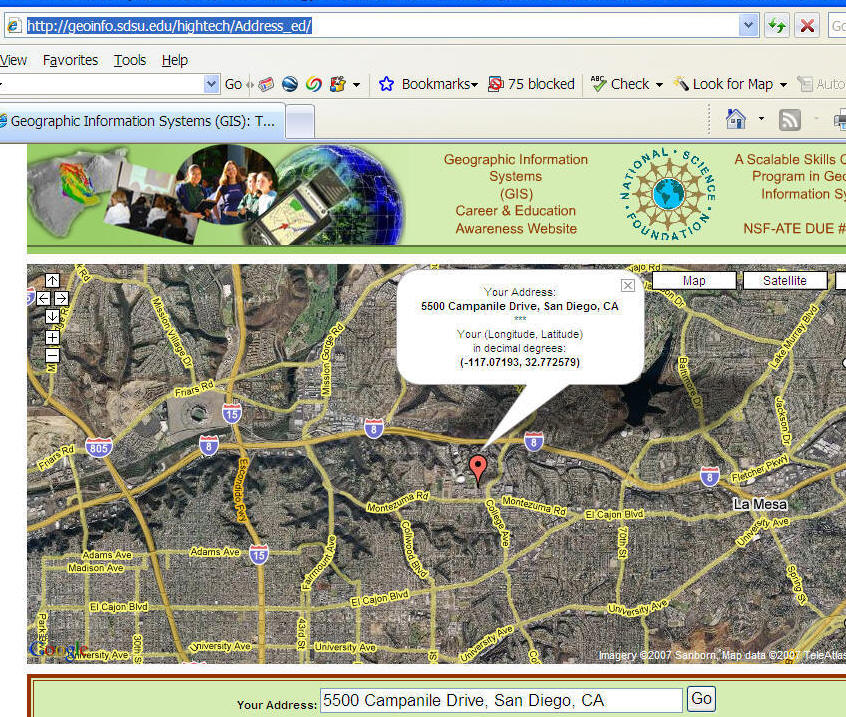 Google Map Quest Page