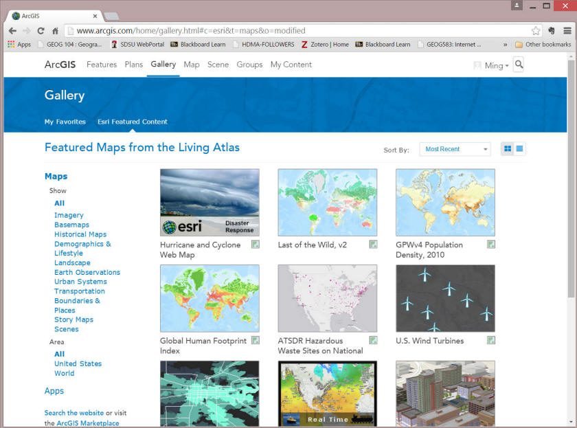 ESRI arcgis map gallery