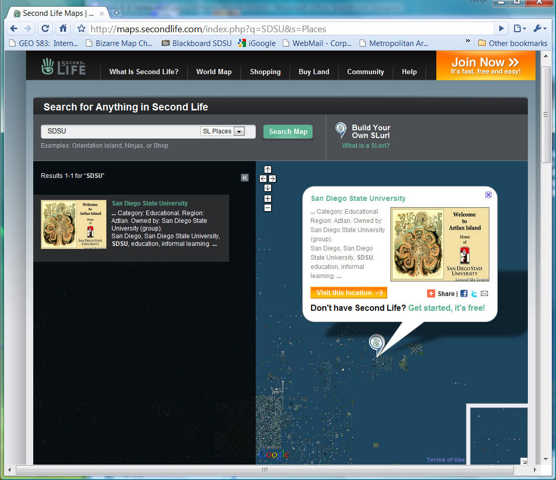 SDSU in Second Life
