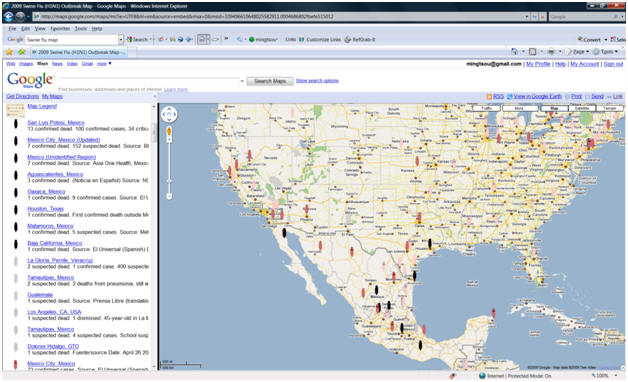 Swine-flu goole map