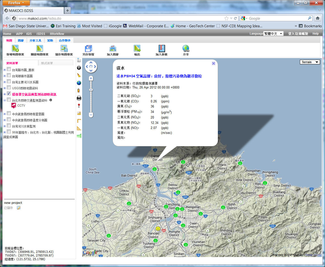 Taiwan Sensor Web Mapping