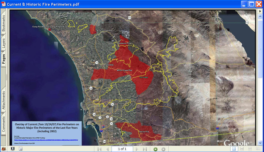 san diego wildfire map